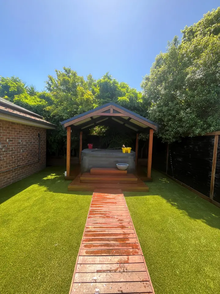 Aspendale: Turf around a timber gazebo, photo 3 of 5
