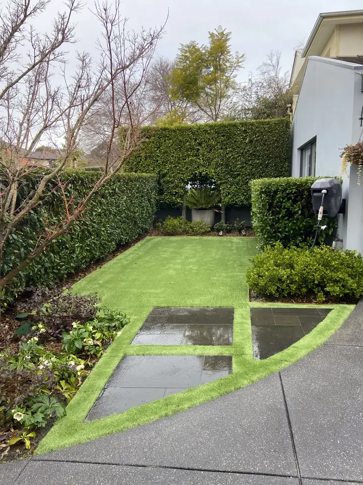 Highett: Turf and paving edge (finished), photo 2 of 3